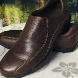 Rockport Women's Brown Leather Loafers Flat Slip-on Shoes